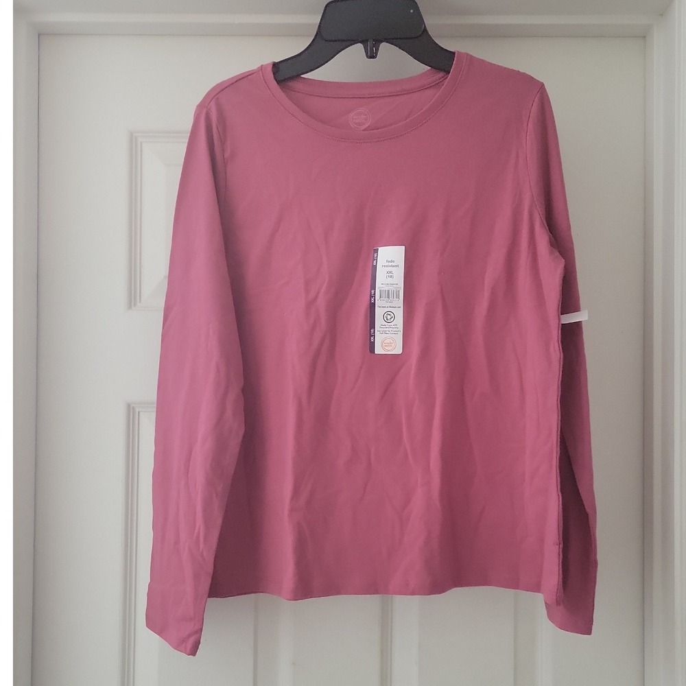 Wonder Nation Girls Rose Mum Pink Long Sleeve Kid Tough Tee XXL 18 NWT